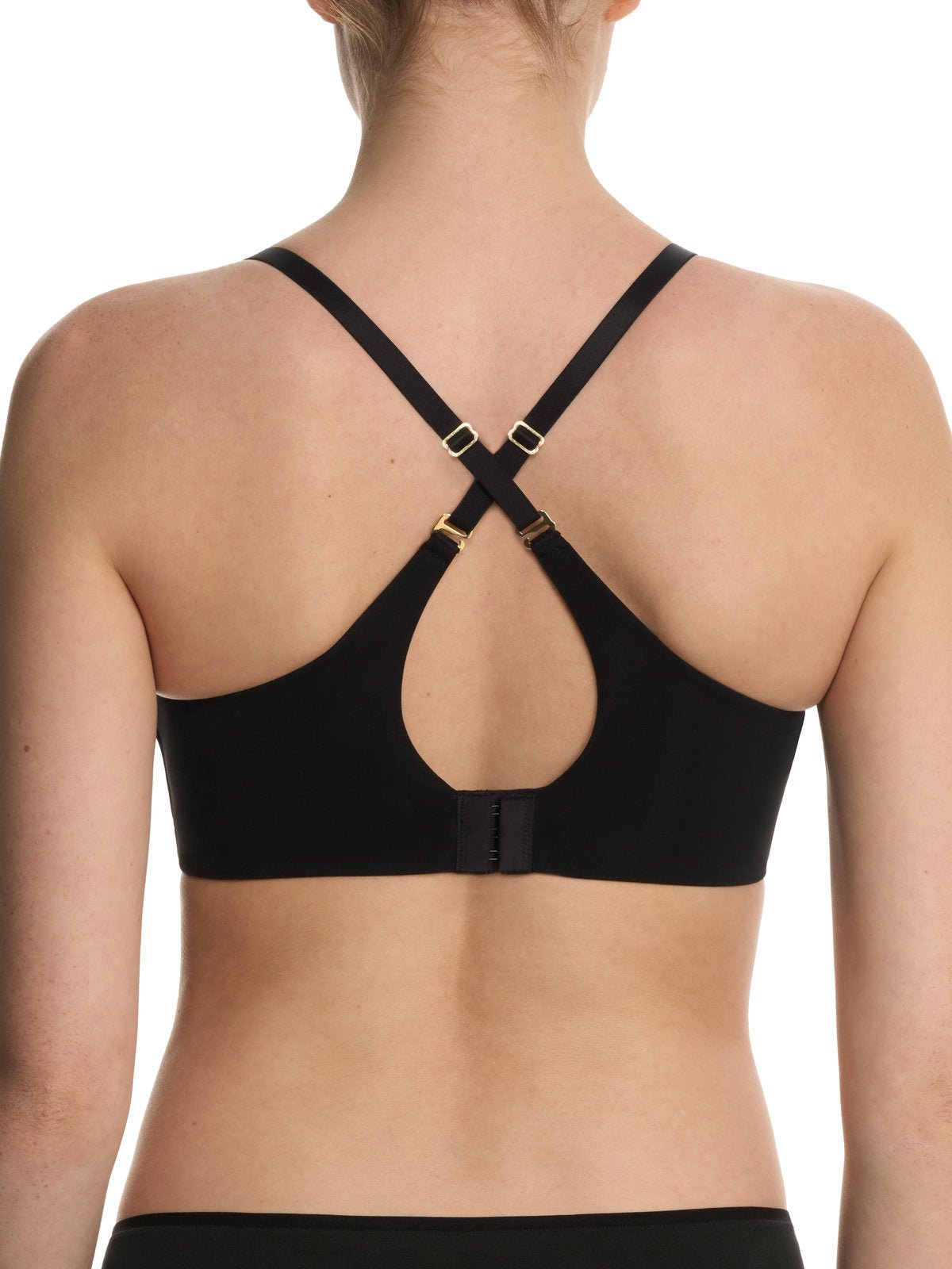 Black Natori Cloud Comfort convertible back smoothing wireless bra 733338, view 8