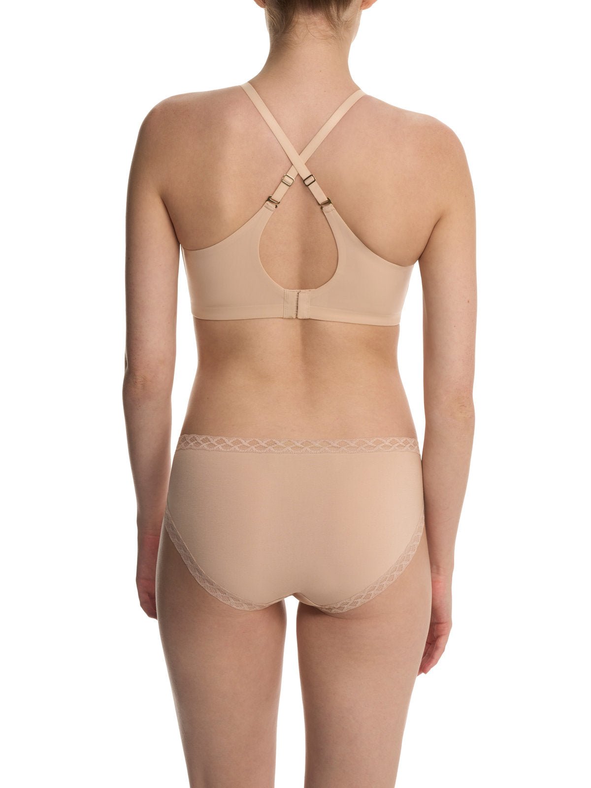 Light mocha Natori Cloud Comfort convertible back smoothing wireless bra 733338, view 4