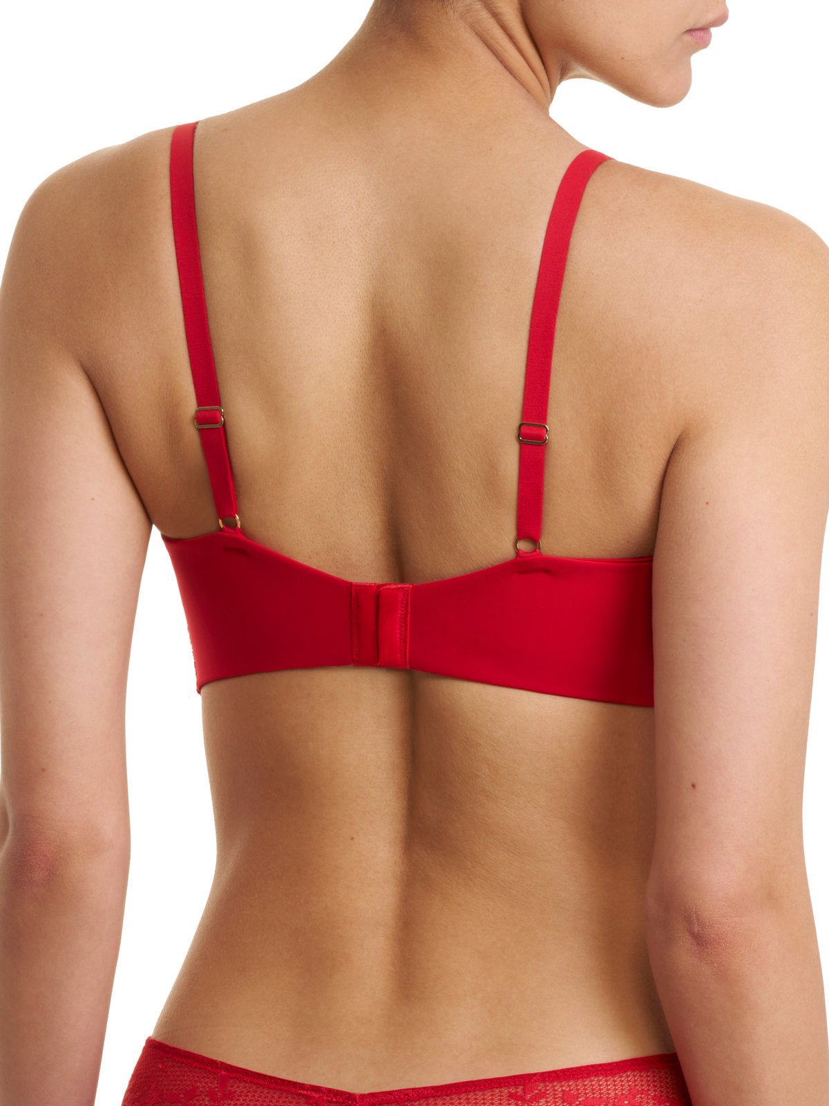 Holiday red Natori Heavenly full coverage longline lace underwire bra 734314, view 3