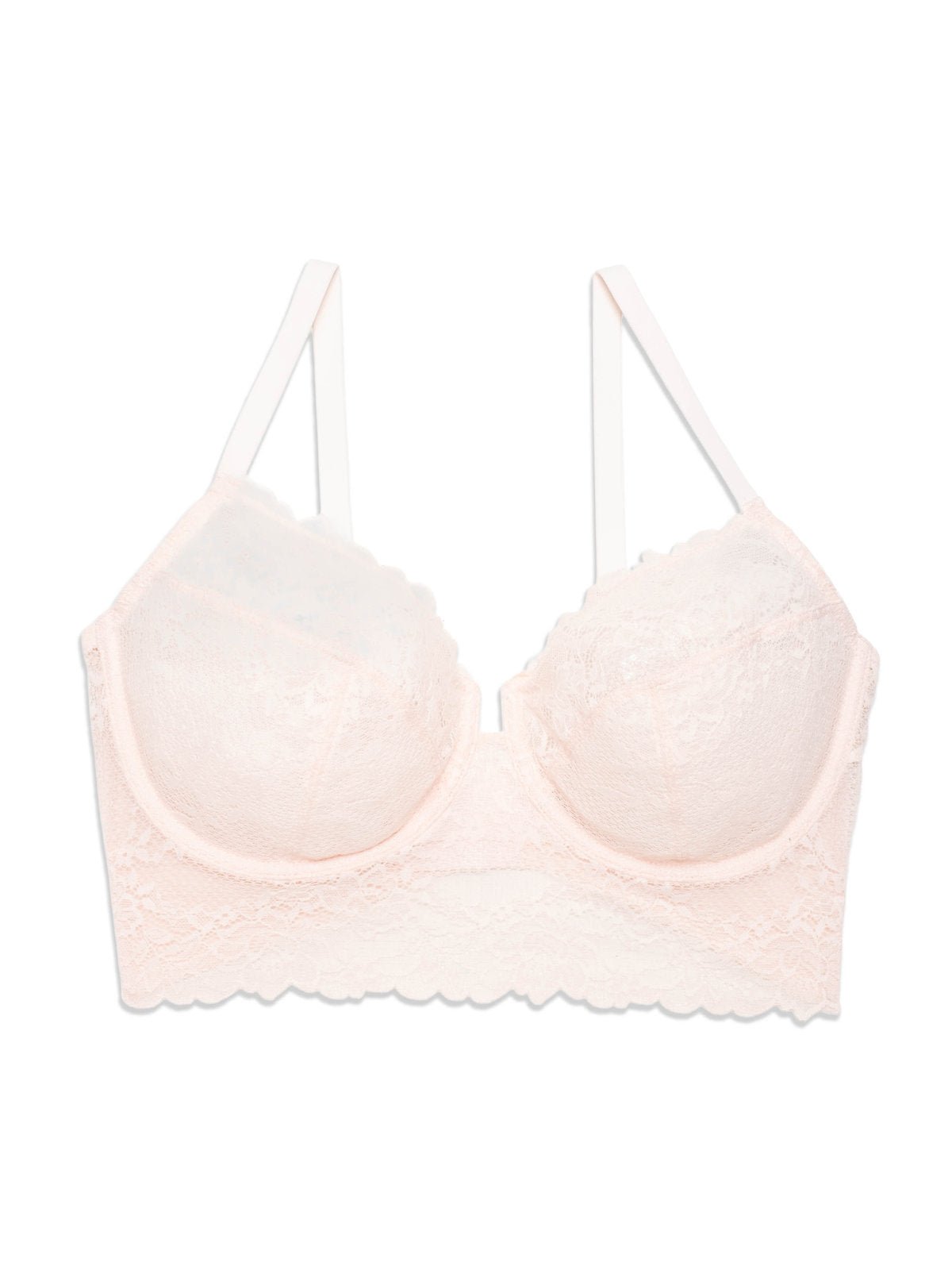 Whisper pink Natori Heavenly full coverage longline lace underwire bra 734314, view 8