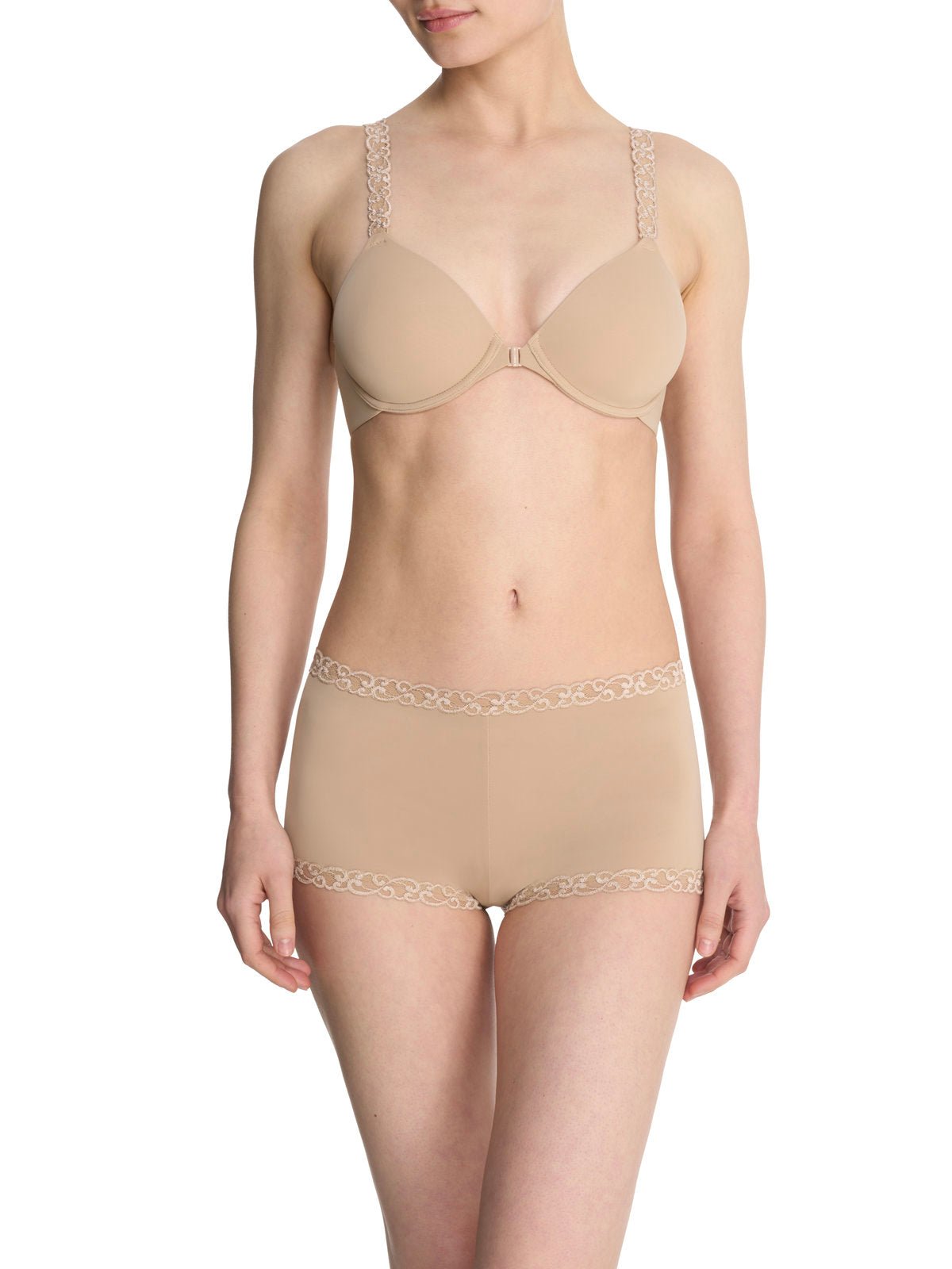 Cafe Natori Pure Luxe convertible front-close contour underwire bra 738080, front view