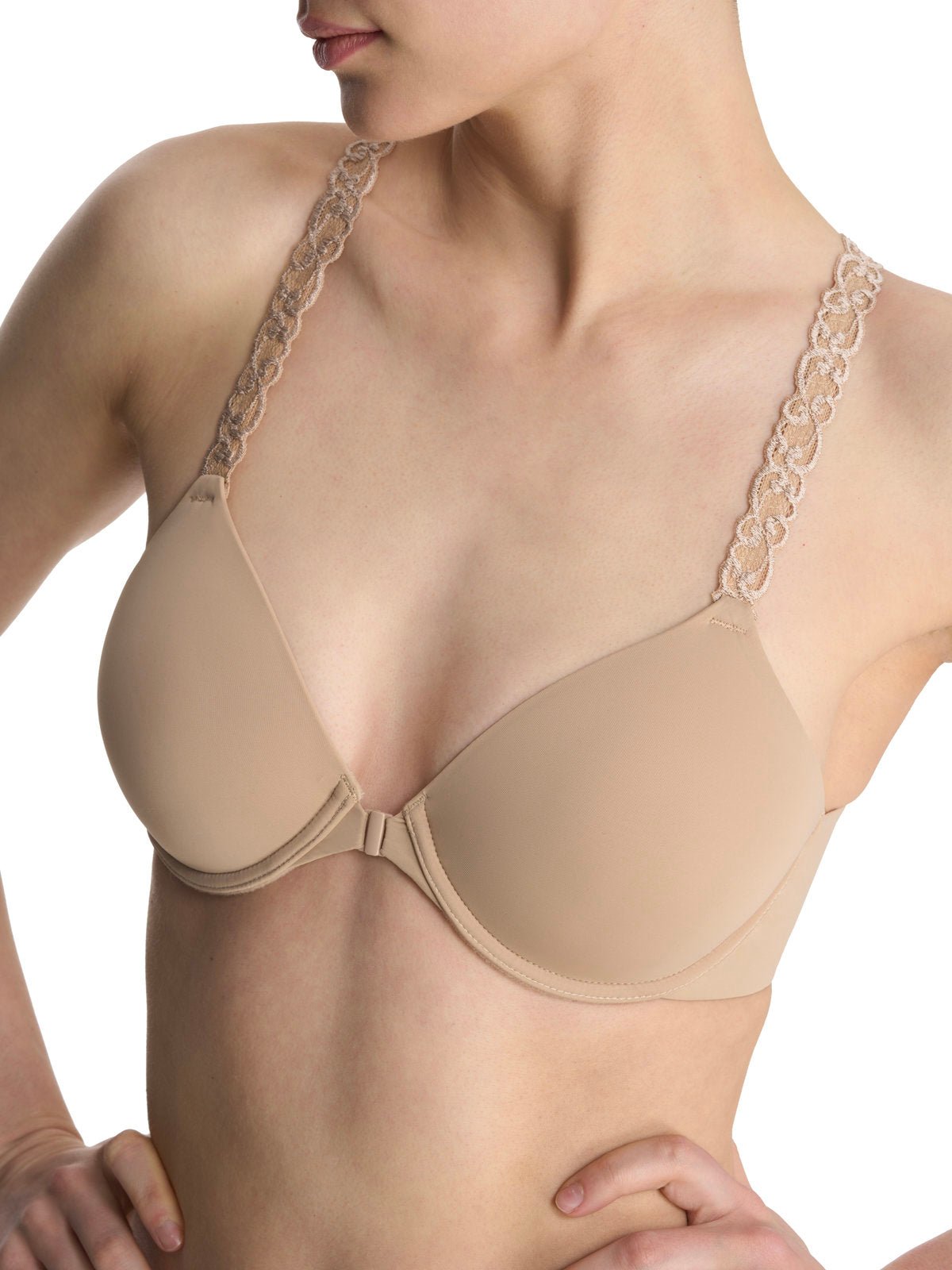 Cafe Natori Pure Luxe convertible front-close contour underwire bra 738080, view 10