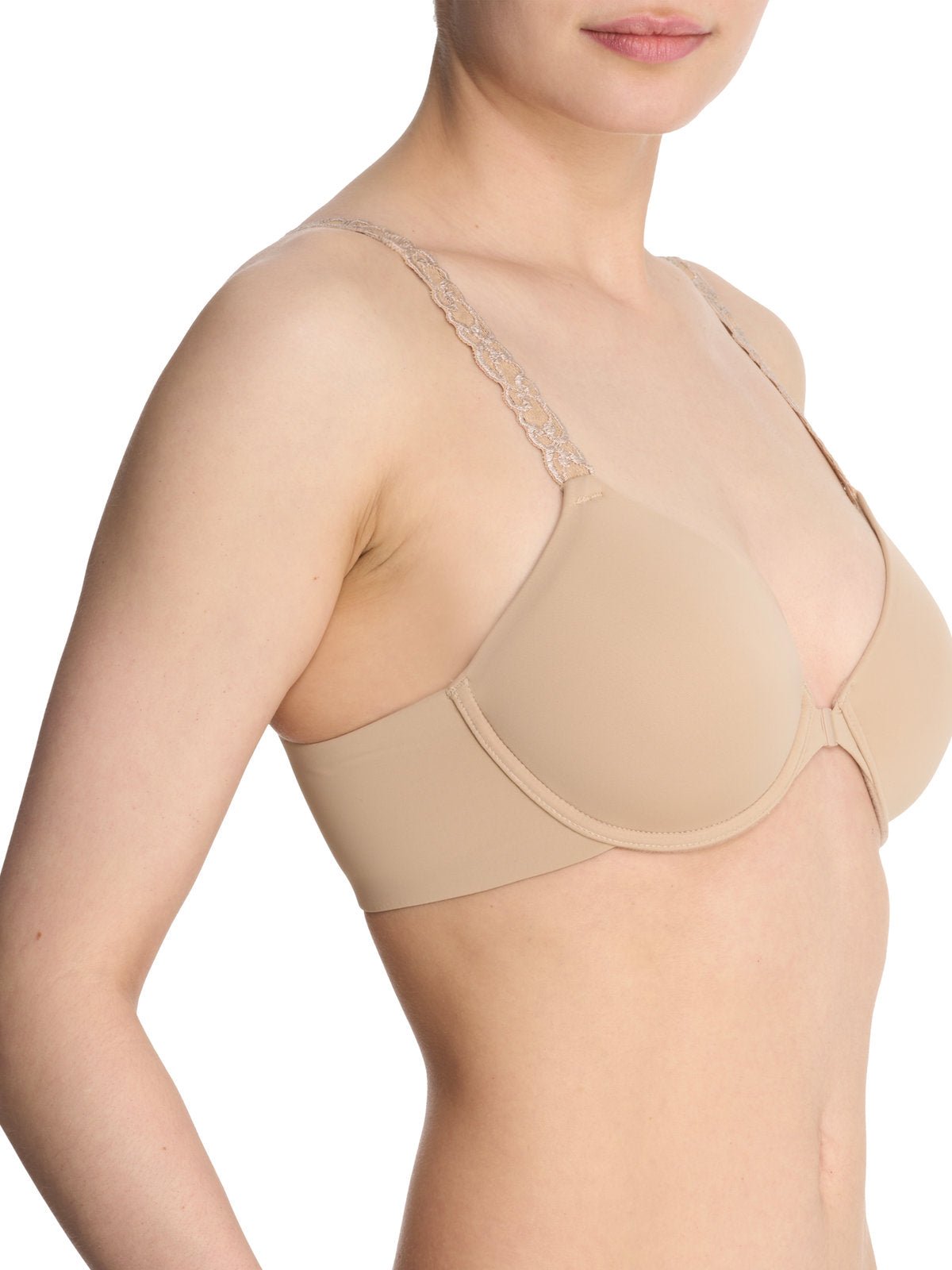Cafe Natori Pure Luxe convertible front-close contour underwire bra 738080, view 7