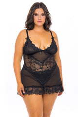 Oh La La Cheri Babydoll Curvy Valentine Sheer Babydoll