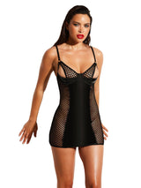 Oh La La Cheri Babydoll Fetish Frisky Fishnet Peek-A-Boo Babydoll Dress