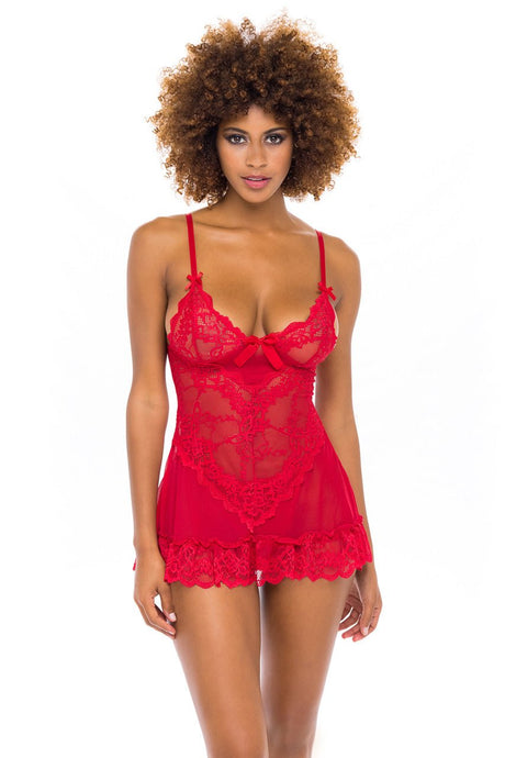 Oh La La Cheri Babydoll Valentine Lacey Babydoll