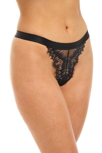 Oh La La Cheri Panty Black / S/M Janet Eyelash Lace Tanga