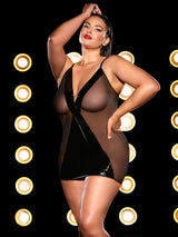 Oh La La Cheri Plus Size Babydoll Black / 1X/2X Fetish Curvy Finesse Sheer Babydoll Dress