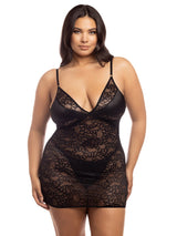 Oh La La Cheri Plus Size Babydoll Curvy Amaya Snake Lace Babydoll