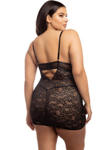 Oh La La Cheri Plus Size Babydoll Curvy Amaya Snake Lace Babydoll