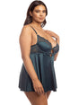 Oh La La Cheri Plus Size Babydoll Curvy Diana Satin Babydoll