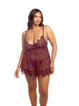 Oh La La Cheri Plus Size Babydoll Curvy Kinsley Sheer Babydoll