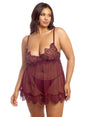 Oh La La Cheri Plus Size Babydoll Curvy Kinsley Sheer Babydoll