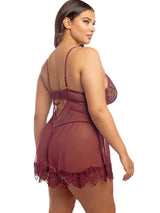 Oh La La Cheri Plus Size Babydoll Curvy Kinsley Sheer Babydoll