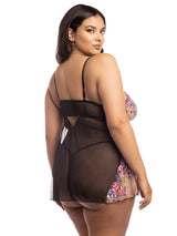 Oh La La Cheri Plus Size Babydoll Curvy Nadine Lace Babydoll