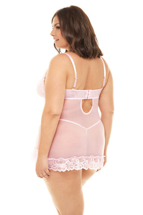 Oh La La Cheri Plus Size Babydoll Curvy Valentine Sheer Babydoll