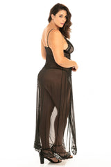 Oh La La Cheri Plus Size Babydoll Curvy Valentine Sheer Gown