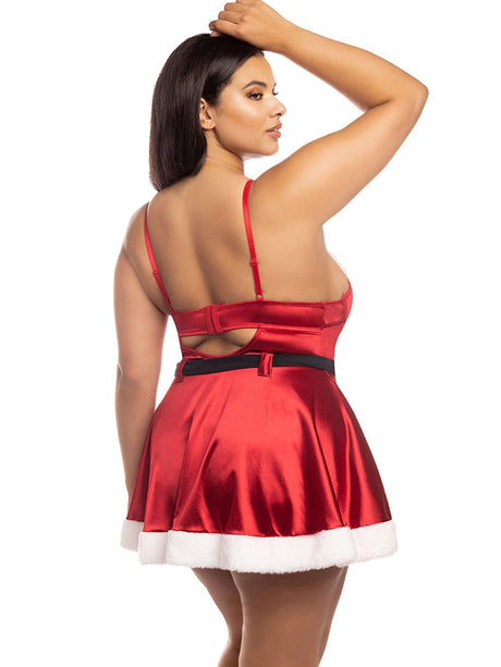 Oh La La Cheri Plus Size Babydoll Red/Bright White / 1X/2X Curvy Holiday Vixen Chemise