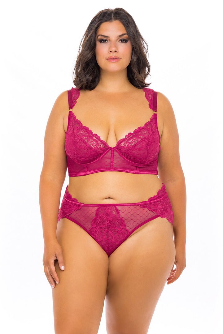 Oh La La Cheri Plus Size Bra Set Cherries Jubilee / 1X Curvy Harper Longline Bra Set