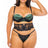 Oh La La Cheri Plus Size Bra Set Dark Green/Black / 1X Curvy Paulette Lace 3 Piece Bra Set