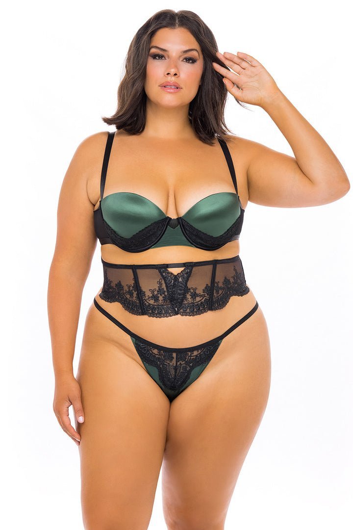 Curvy Paulette Lace 3 Piece Bra Set