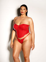 Oh La La Cheri Plus Size Bra Set Red / 1X Fetish Curvy Rider Bustier Bra Set