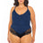 Oh La La Cheri Plus Size Lounge Estate Blue/Black / 1X/2X Curvy Claribel Lace Jersey Romper