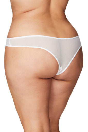 Oh La La Cheri Plus Size Panties White / 1X/2X Curvy Bridal Paradise Pearl Brazilian