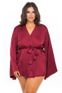 Oh La La Cheri Plus Size Robes Rhubarb / 1X/2X Curvy Mirielle Shortie Robe