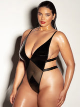 Oh La La Cheri Plus Size Teddy Black / 1X/2X Fetish Curvy Limitless Teddy