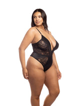 Oh La La Cheri Plus Size Teddy Curvy Amaya Snake Lace Teddy