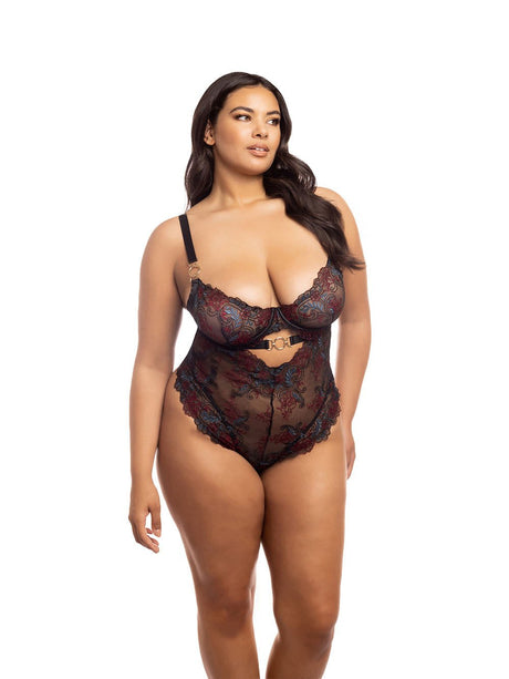 Oh La La Cheri Plus Size Teddy Curvy Azalea Crotch Teddy