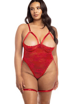 Oh La La Cheri Plus Size Teddy Curvy Elayne Open Cup Teddy