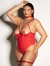 Oh La La Cheri Plus Size Teddy Fetish Curvy Play Open Cup Teddy