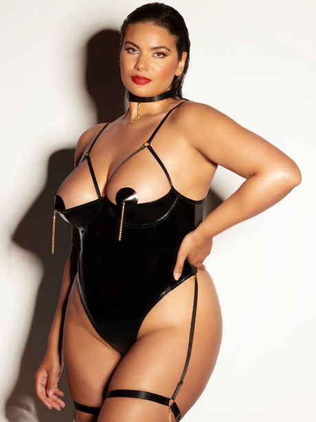 Oh La La Cheri Plus Size Teddy Fetish Curvy Play Open Cup Teddy