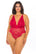 Oh La La Cheri Plus Size Teddy Red / 1X/2X Curvy Jeana All Over Lace Teddy