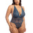 Oh La La Cheri Plus Size Teddy Reflecting Pond / 1X/2X Curvy Jeana Lace Teddy