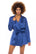 Oh La La Cheri Robe Estate Blue/Black / S/M Saskia Satin and Lace Robe