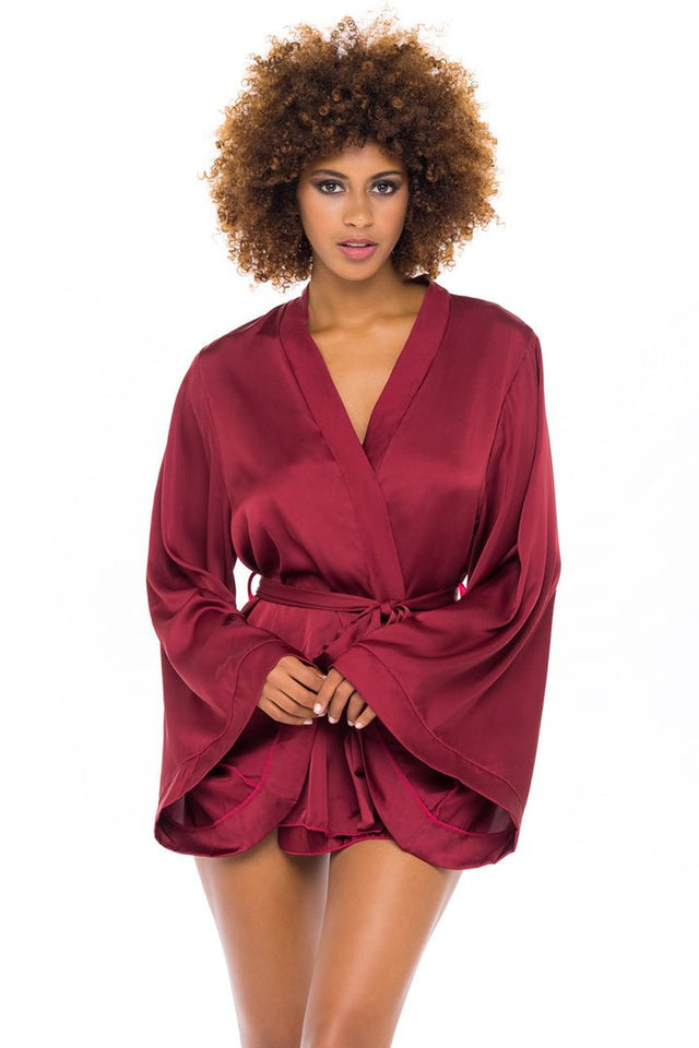 Oh La La Cheri Robe Rhubarb / S/M Mirielle Shortie Robe