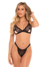 Oh La La Cheri Sets Black / OS Zuria Peek-A-Boo Bra Set