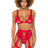 Oh La La Cheri Sets Red / S/M Janet Eyelash Lace 3 Piece Bra Set