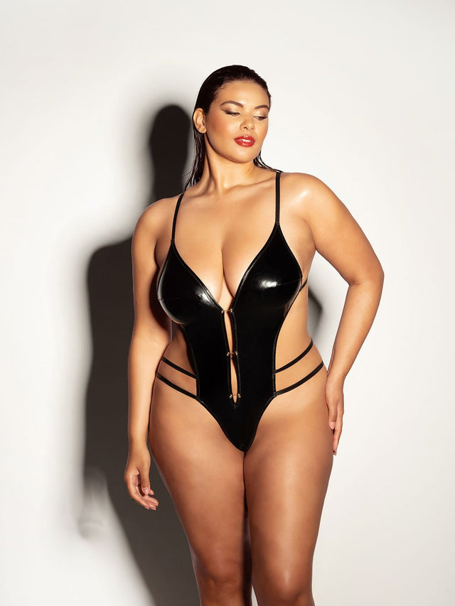 Oh La La Cheri Teddy Black / QU Fetish Curvy Whipped Teddy