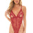 Oh La La Cheri Teddy Red Dahlia / OS Zuria Peek-A-Boo Lace Teddy