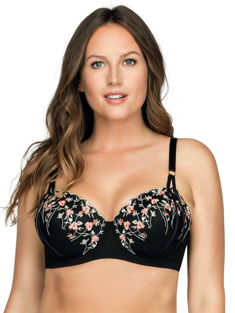 Parfait 32 / D / Black Floral Parfait Briana Padded Bra in Black Floral Plus Size 32C-44FF