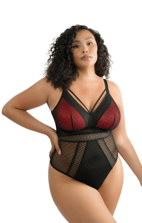 Parfait Bodysuits Parfait Mia Dot Wire-free Padded Mesh Bodysuit