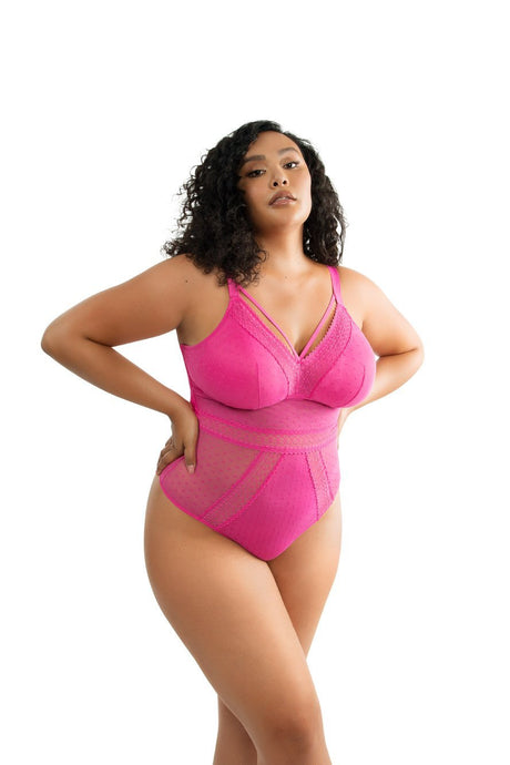 Parfait Bodysuits Parfait Mia Dot Wire-free Padded Mesh Bodysuit