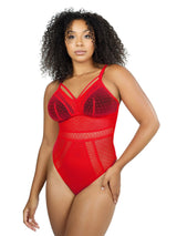 Parfait Bodysuits Parfait Mia Dot Wire-free Padded Mesh Bodysuit