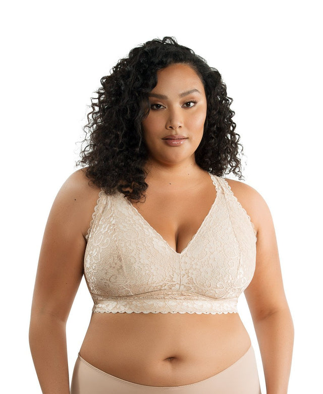 Parfait Bras 30 / D / Bare Parfait Adriana Wire Free Lace Bralette - Bare