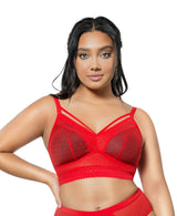 Parfait Bras 32 / B / Racing Red Parfait Mia Dot Wire-free Padded Mesh Bralette - Racing Red