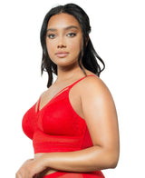 Parfait Bras Parfait Mia Dot Wire-free Padded Mesh Bralette - Racing Red